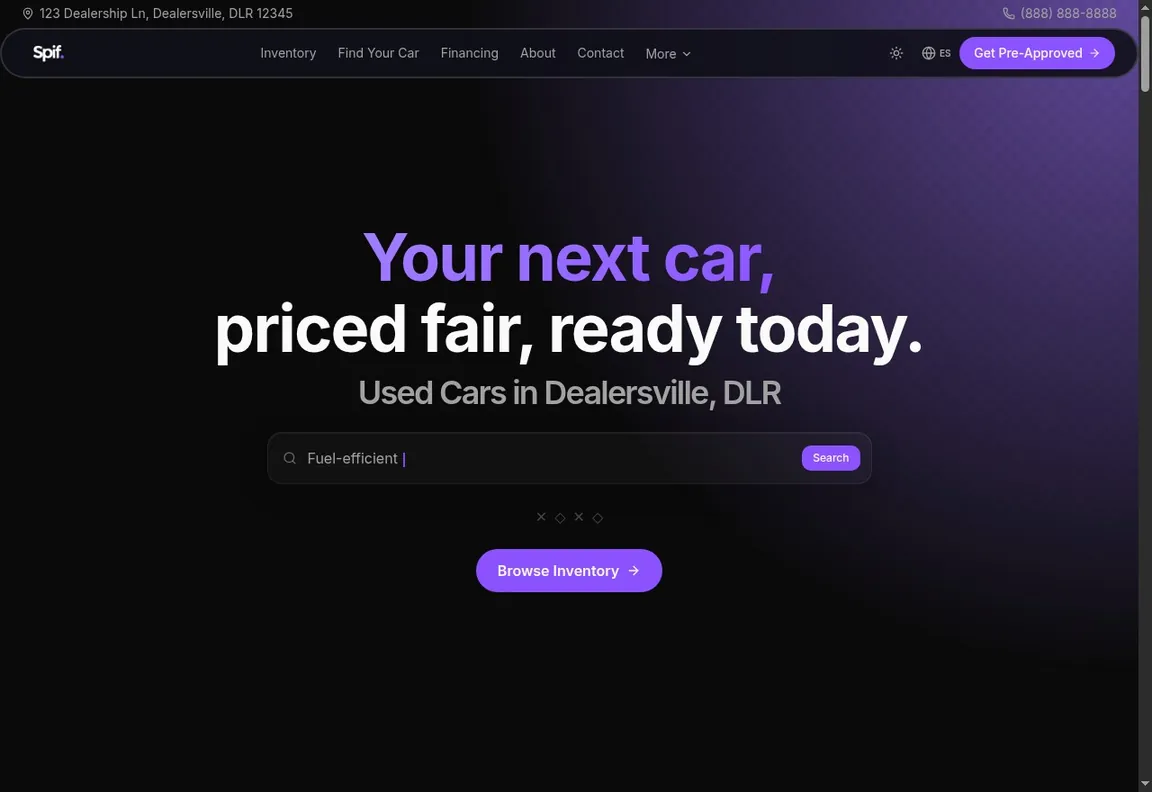 Screenshot of Template 1 - modern theme, homepage