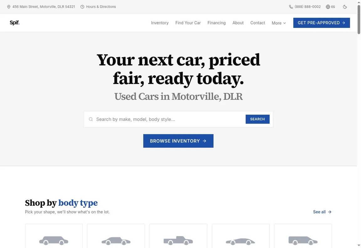 Screenshot of Template 2 - classic theme, homepage